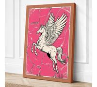 Pegasus in Flight Retro Canvas Wall Art Print 30x20 Inch (76 x 51 cm)