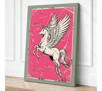 Pegasus in Flight Retro Canvas Wall Art Print 36x24 Inch