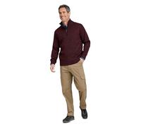Pegasus Men's 1/4 Zip Fleece Lined Knitted Top Burgundy