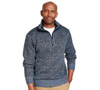 Pegasus Men's 1/4 Zip Fleece Lined Knitted Top Denim