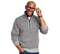 Pegasus Men's 1/4 Zip Fleece Lined Knitted Top Grey L