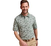 Pegasus Men's 100% Cotton Palm Print Polo Shirt, Short Sleeve, Flat Knit Collar in Green | Size: Medium Pegasus Green M