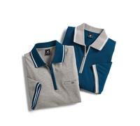 Pegasus Men's 2 Pack Cotton Zip Neck Pique Polo in Grey | Size: XL Pegasus Grey XL