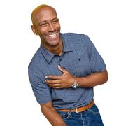 Pegasus Men's All Over Printed Polo Shirt, Stretch Cotton Blend with Chest Pocket, Lightweight Smart Casual Top Navy 4XL