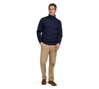 Pegasus Men's Cable Roll Neck Jumper Chunky Knit with Classic Roll Neck Collar Soft in Navy | Size: 3XL Pegasus Navy 3XL