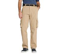 Pegasus Men's Cargo Trousers in Stretch Cotton with Button & Zip Fly, Multiple Cargo & Side Pockets with Stretch Belt Stone 32W / 29L