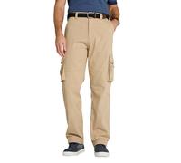 Pegasus Men's Cargo Trousers in Stretch Cotton with Button & Zip Fly, Multiple Cargo & Side Pockets with Stretch Belt Stone 36W / 29L