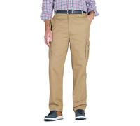 Pegasus Men's Cotton Cargo-Style Trousers with Side Elastic Waist, Functional and Comfortable Smart Casual Outdoor Pants Dark Stone