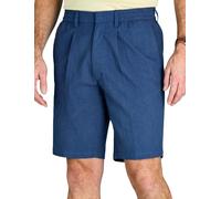 Pegasus Men's Cotton Linen Blend Shorts - Relaxed Fit, Elasticated Waist with Drawstring & Breathable Fabric Navy 36