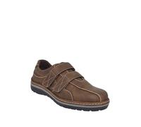 Pegasus Men's Double Strap Touch & Close Fasten Wide Fit Shoes Brown