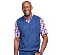Pegasus Men's Elegant Cable Knit Slipover Premium Yarn, Ribbed Hem & Cuffs, Classic Design Navy 3XL