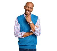 Pegasus Men's Elegant Cable Knit Slipover Premium Yarn Ribbed Hem & Cuffs Classic in Blue | Size: Medium Pegasus Blue M