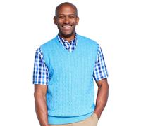 Pegasus Men's Elegant Cable Knit Slipover Premium Yarn Ribbed Hem & Cuffs Classic in Blue | Size: Small Pegasus Blue S