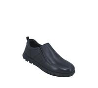 Pegasus Men's Extra Wide Fit Slip On Leather Shoes with Elasticated Gussets (H Fit) Black 11 UK
