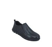 Pegasus Men's Extra Wide Fit Slip On Leather Shoes with Elasticated Gussets (H Fit) in Black | Size: 11 Pegasus Black 11