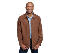 Pegasus Men's Faux Suede Lightweight Jacket, Fully Lined Coat with Zip Pockets & Adjustable Button Cuffs