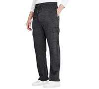 Pegasus Men's Fleece Jog Pant with Cargo Pockets Soft and Comfortable Lounge Pants Black