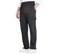 Pegasus Men's Fleece Jog Pant with Cargo Pockets Soft and Comfortable Lounge Pants Black 48W / 29L