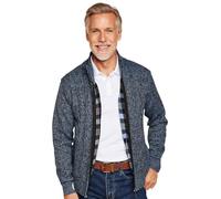 Pegasus Men's Fleece Lined Chunky Cable Knit Full Zip Up Cardigan Navy