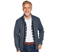 Pegasus Men's Fleece Lined Chunky Cable Knitted Zipper Cardigan in Navy | Size: Medium Pegasus Navy M