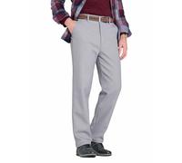 Pegasus Men's Fleece Lined Formal Trousers with Stretch Waist & Classic Straight Leg Grey