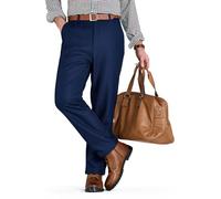 Pegasus Men's Fleece Lined Formal Trousers with Stretch Waist & Classic Straight Leg Navy 40W / 31L