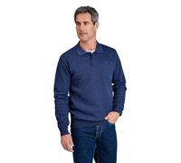 Pegasus Men's Fleece Lined Polo Shirt Warm Long Sleeve Polo with Chest Pocket Navy M