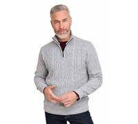 Pegasus Men's Fleece Lined Quarter Zip Cable Knit Jumper | Chunky Warm Winter Knitwear with Zip Neck, Fully Lined Thermal Layer, Sizes S-3XL