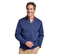 Pegasus Men's Fleece Lined V Neck Jumper Warm Winter Smart Casual Sweater Navy M