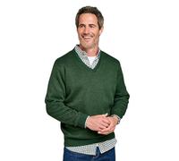 Pegasus Men's Fleece Lined V Neck Jumper Warm Winter Smart Casual Sweater Olive XXL