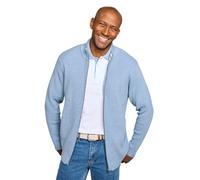 Pegasus Men's Knitted Waffle Zip Jacket - Soft Textured Fabric with Side Pockets & Contrast Collar Sky Blue M