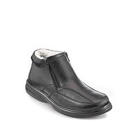 Pegasus Men's Leather Extra Wide Fit Sherpa Lined Zip Boots Black 7 UK