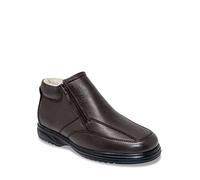 Pegasus Men's Leather Extra Wide Fit Sherpa Lined Zip Boots Brown 11 UK