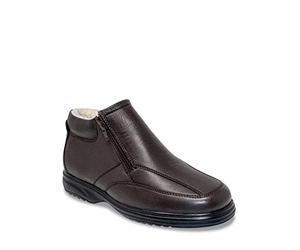 Pegasus Men's Leather Extra Wide Fit Sherpa Lined Zip Boots Brown 13 UK