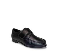 Pegasus Men's Wide Fit Leather Moccasin Shoes - Classic Design with Touch Fasten Black 10