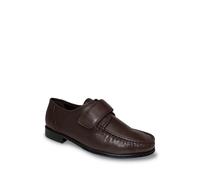 Pegasus Men's Leather Touch Fasten Wide Fit Moccasin Shoe in Brown | Size: 8 Pegasus Brown 8