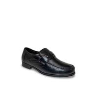 Pegasus Men's Leather Wide Fit Slip-On Moccasin Shoes Black