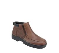 Pegasus Men's Leather Wide Fit Waterproof Twin Zip Boot with Soft Padded Ankle & Sturdy Grip Sole for Comfortable Outdoor Walking Brown 9