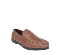 Pegasus Men's Leather Wide G Fit Slip On Moccasins Soft Premium Leather with Cushioned Support and Durable Outsole Brown 11