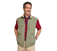 Pegasus Men's Lightweight Nylon Multi Pocket Travel Gilet, Breathable Mesh Lined & Quick Dry Sleeveless Utility Vest Khaki 40