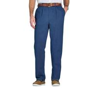 Pegasus Men's Linen Blend Stretch Waist Trouser Comfortable Elasticated Fit with Additional Drawstring Crafted from Breathable Fabric 2 Side Pockets & 2 Back Pockets Navy 40W / 29L