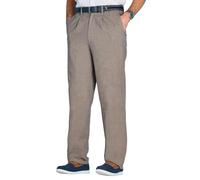 Pegasus Men's Linen Blend Stretch Waist Trouser Comfortable Elasticated Fit with Additional Drawstring Crafted from Breathable Fabric 2 Side Pockets & 2 Back Pockets Bark 34W / 31L
