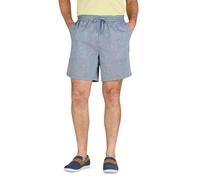 Pegasus Men's Linen Look Cotton Pull On Shorts - Lightweight, Elasticated Waist with Drawcord, Casual Summer Shorts Denim