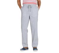 Pegasus Men's Linen Look Cotton Pull On Trousers - Lightweight, Elasticated Waist with Drawcord, Casual Summer Pants