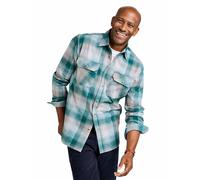 Pegasus Men's Long Sleeve Brushed Cotton Check Shirt with Chest Pockets in Dark Green | Size: Large Pegasus Dark Green L