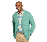 Pegasus Men's Luxury Cable Knit Cardigan - Super Soft Yarn, Button-Up with Pockets Mint 4XL