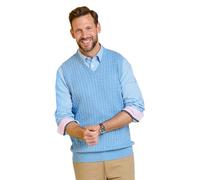 Pegasus Men's Luxury Cotton Cable Slipover, Soft Cable Knit Tank Jumper with Ribbed Hem & Cuffs, Smart Casual Knitwear