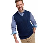 Pegasus Men's Luxury Cotton Slipover, Soft Cable Knit Tank & Ribbed Hem Jumper in Navy | Size: XL Pegasus Navy XL