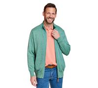Pegasus Men's Luxury Yarn Zip Cardigan, Smart Casual Cotton Knit Jacket with in Green | Size: Medium Pegasus Green M