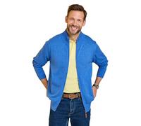 Pegasus Men's Luxury Yarn Zip Cardigan, Smart Casual Cotton Knit Jacket with Pockets & Contrast Inner Collar Royal Blue L